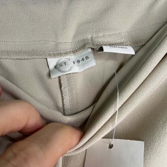 C Est 1946 Casual Dress Pants Trousers Small Beige - Picture 5 of 8